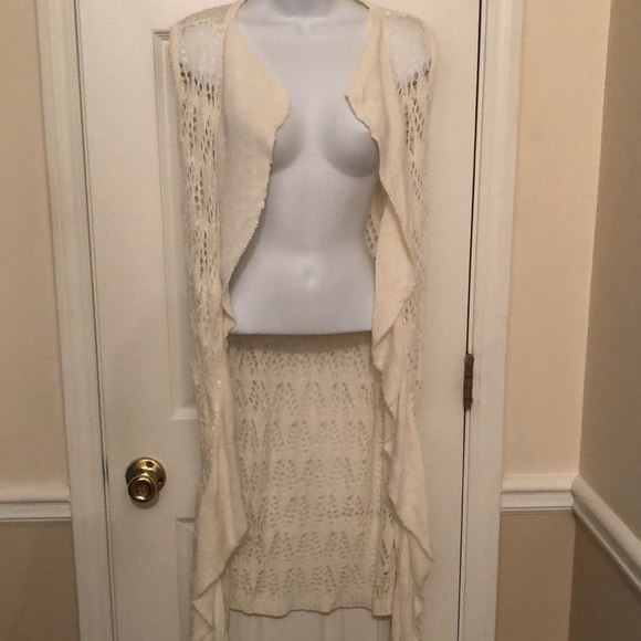 WET SEAL SLEEVELESS LONG OPEN CARDIGAN JUNIOR SMALL - Picture 9 of 9
